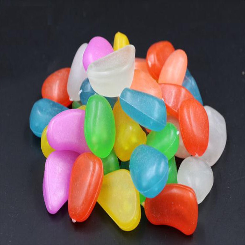 Maxxlite 40pcs Glow In the Dark Pebble Stone Mix Color Luminous Stone DIY Rocks Decor