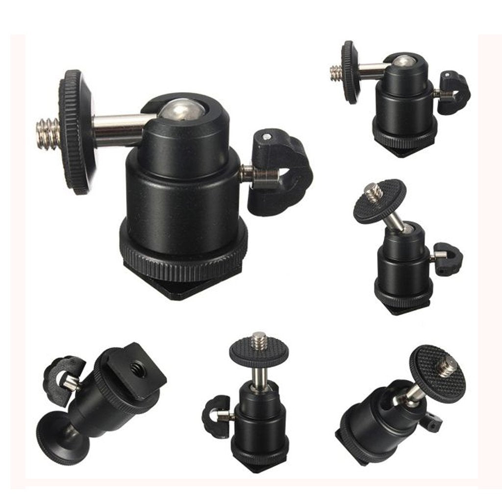 Maxxlite  Adjustable Swivel Angle Ball 1/4" Hot Shoe Mount Adapter Holder Camera Video, Black