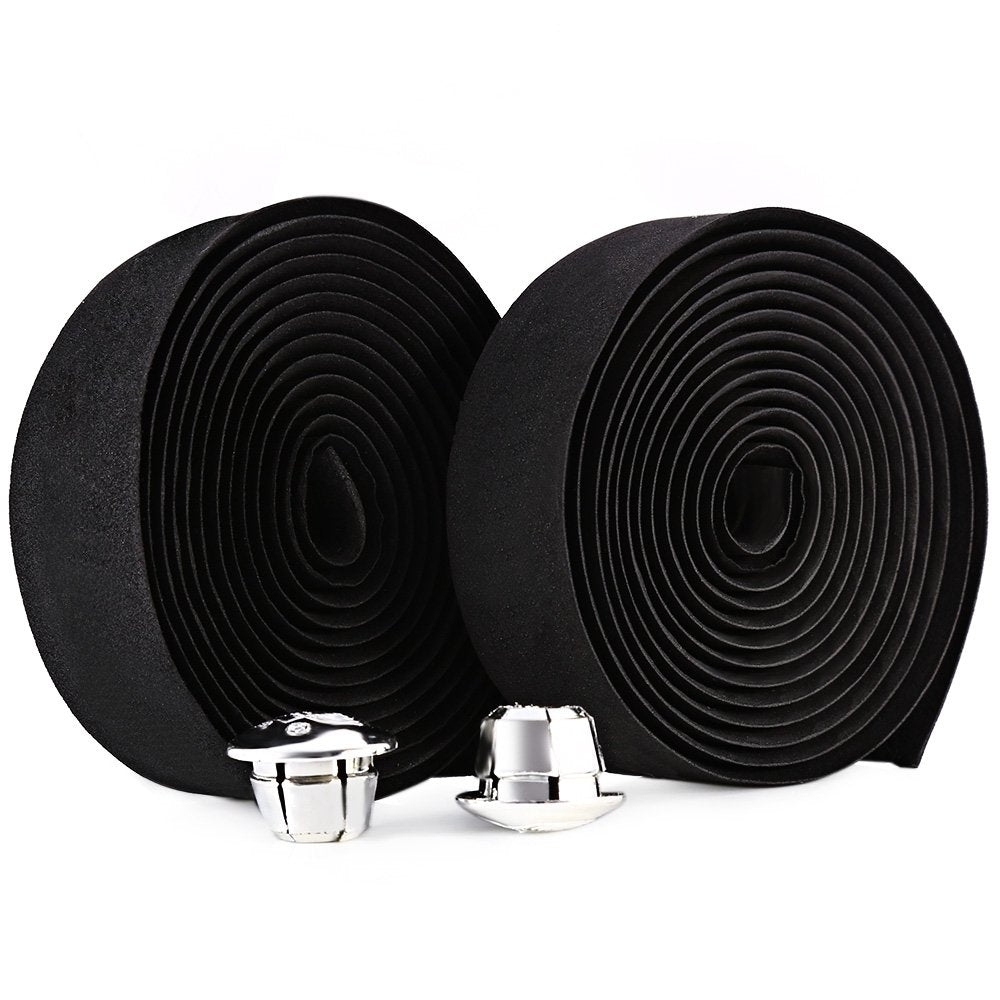 Maxxlite 2pcs Cycling Road Bike Cycle Cork Handlebar Handle Bar Ribbon Tape Wrap + 2 Bar Plug