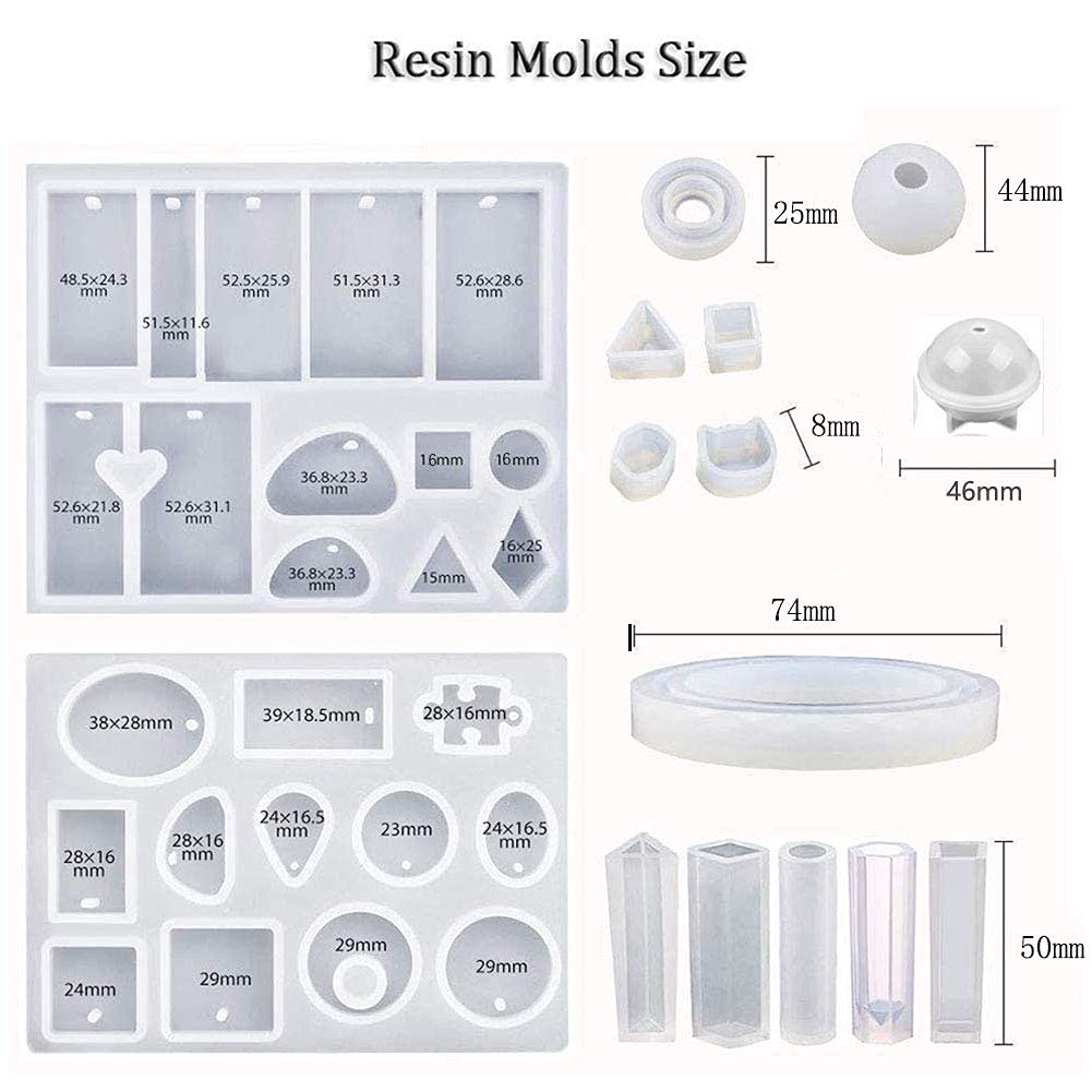 Maxxlite Resin Casting Silicone Mold Making Jewelry Pendant Mould Craft DIY Set 94 pcs