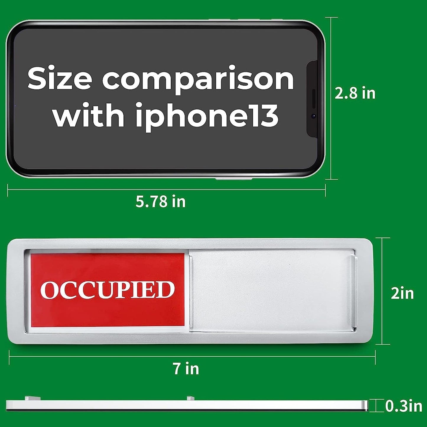 Maxxlite Privacy Sign, Premium Vacant Occupied Sign for Home Office Restroom Conference Hotles Hospital, Slider Door Indicator Tells Whether Room Vacant or Occupied