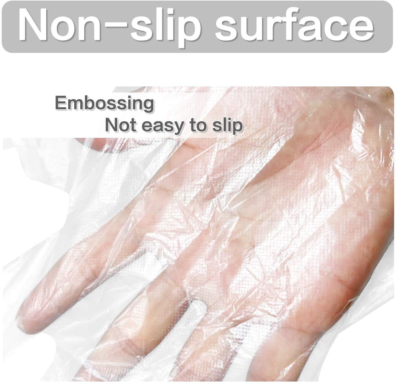 Maxxlite 500Pcs Disposable Plastic Gloves, Latex Free Powder Free Clear Polyethylene Hand Gloves Non-Sterile For Cleaning- Cooking, Hair Coloring, Dishwashing, Food Handling, Large