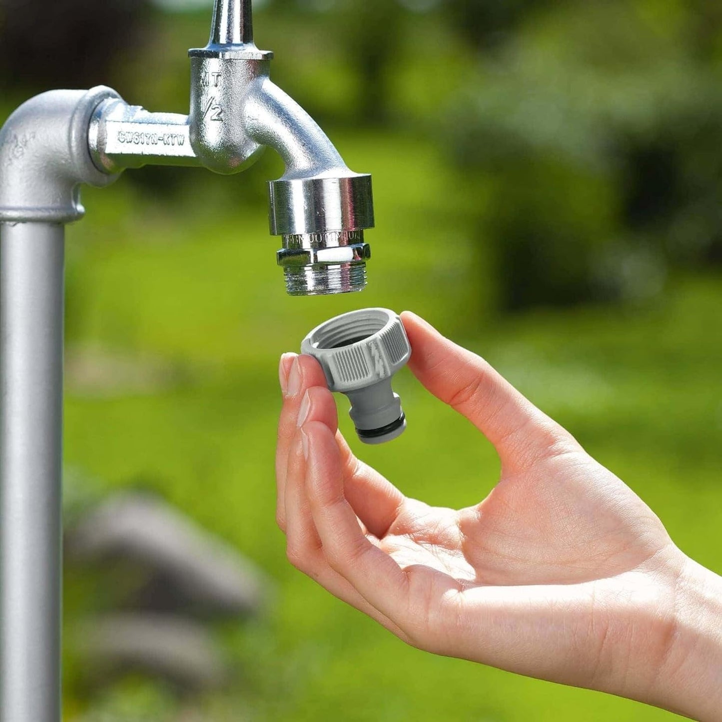 Maxxlite Connector 26.5 mm (3/4 "): Connection for faucets with Thread, Waterproof Connection, Easy handling (18201-20), Grey, Polished