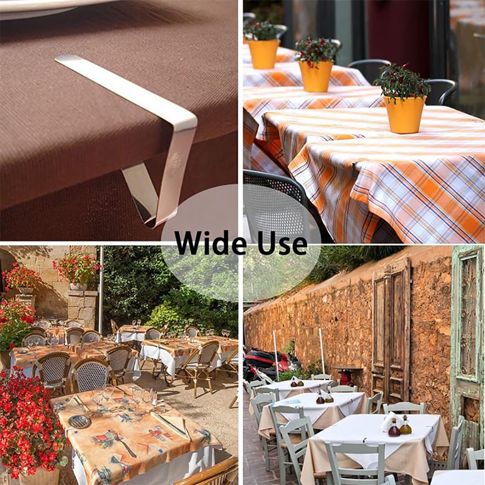 Maxxlite 8pcs Table Clips for Table Cloth, Stainless Steel Table Cloth Clip, Windproof Table Cloth Clips for Dining Table, Table Cover Clamps Table Cloth Holders Ideal for Home Picnic Party Restaurant