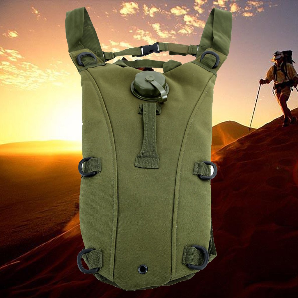 Maxxlite 3L Hydration Bladder Water Bag Pouch Backpack Hiking Camping Army Green