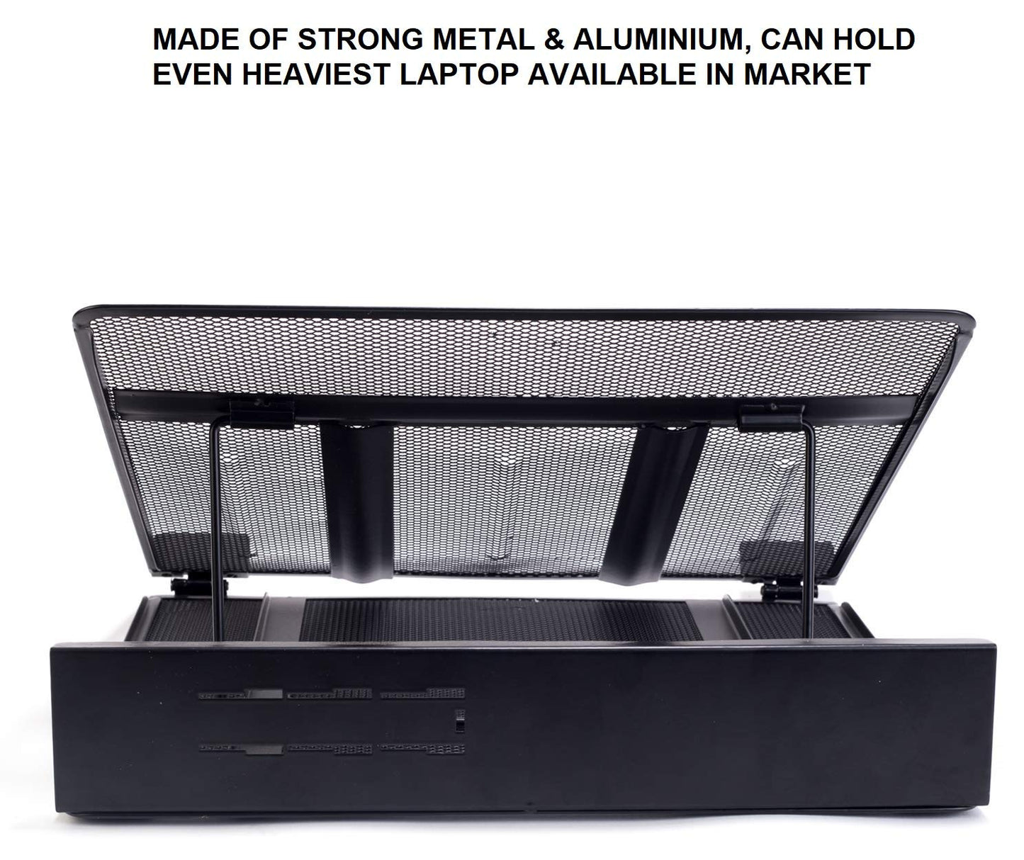 Maxxlite Adjustable Laptop Cooling Pad Laptop Stand  Compatible 11 to 17 Inches Laptops Metal Mesh Strong Material Stand (Black)