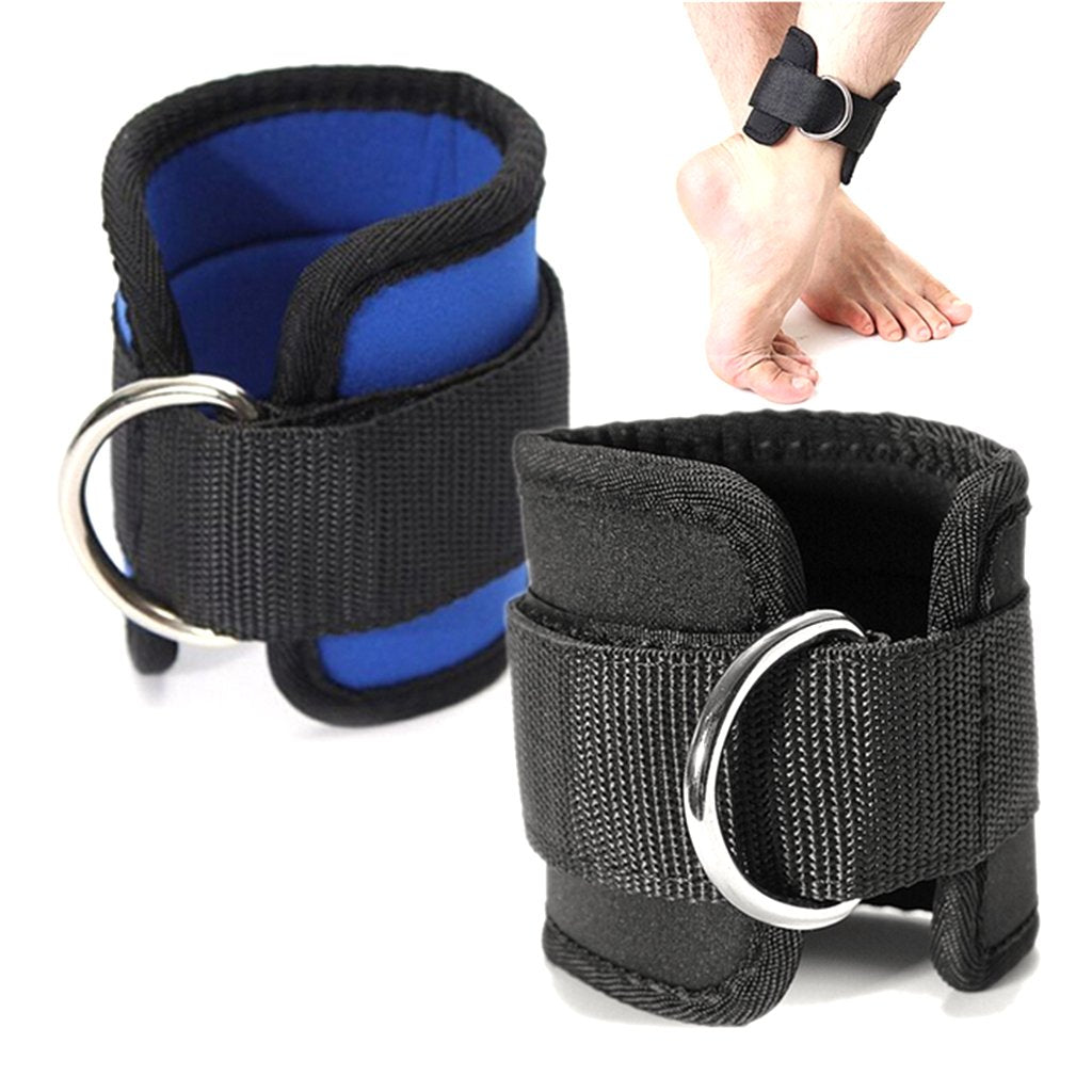 Maxxlite  Imported Fitness Ankle D-Ring Strap Multi-Gym Leg Thigh Pulley Lifting Training (Blue)