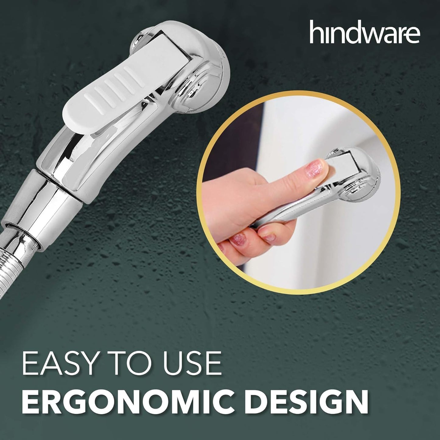 Maxxlite Plastic Health Faucet with PVC Flexible Tube and Wall Hook, Jet Spray for Toilet