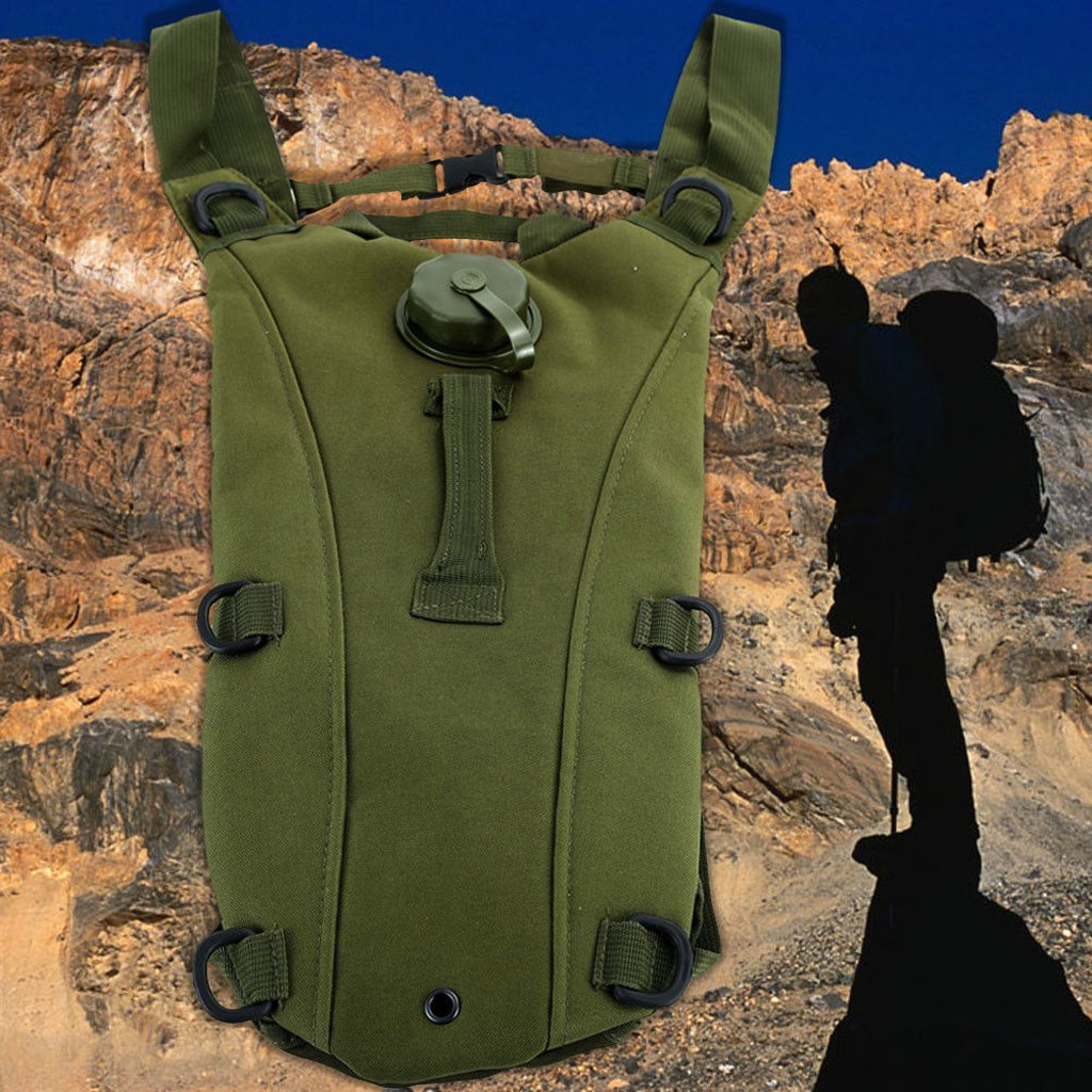 Maxxlite 3L Hydration Bladder Water Bag Pouch Backpack Hiking Camping Army Green