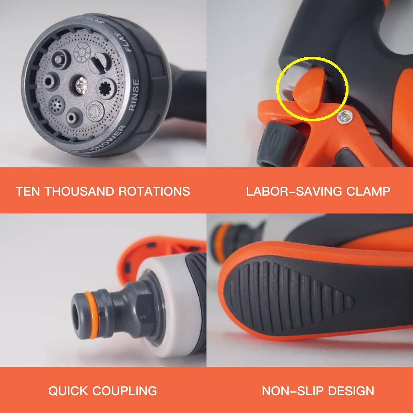 Maxxlite 8-Modes Water Spray Gun Garden Hose Nozzle Water Hose Heavy Duty Water Spray Gun High Pressure Washer Sprayer Nozzle Spray Suitable for Gardening Washing Cars Showering Pet Cleaning