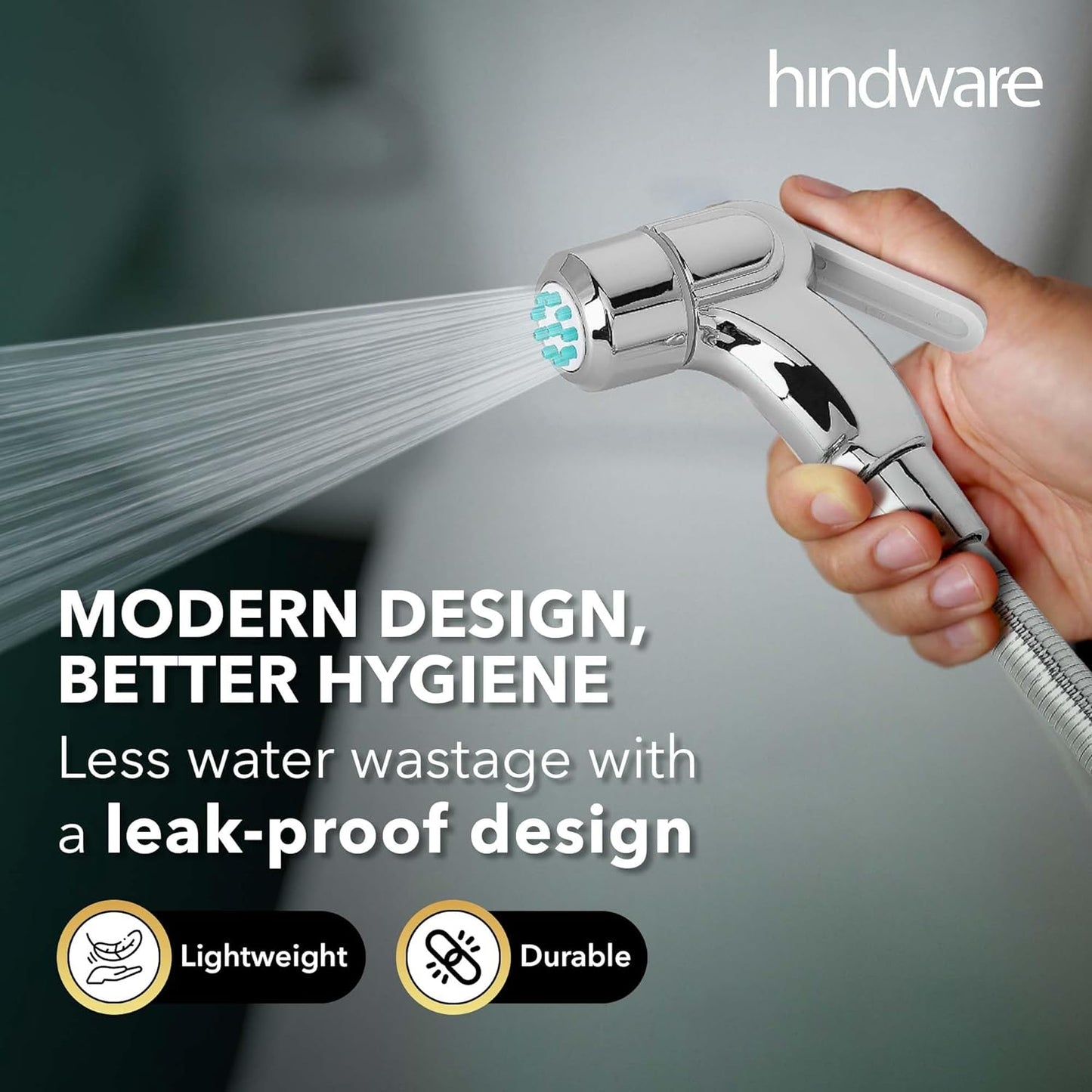 Maxxlite Plastic Health Faucet with PVC Flexible Tube and Wall Hook, Jet Spray for Toilet