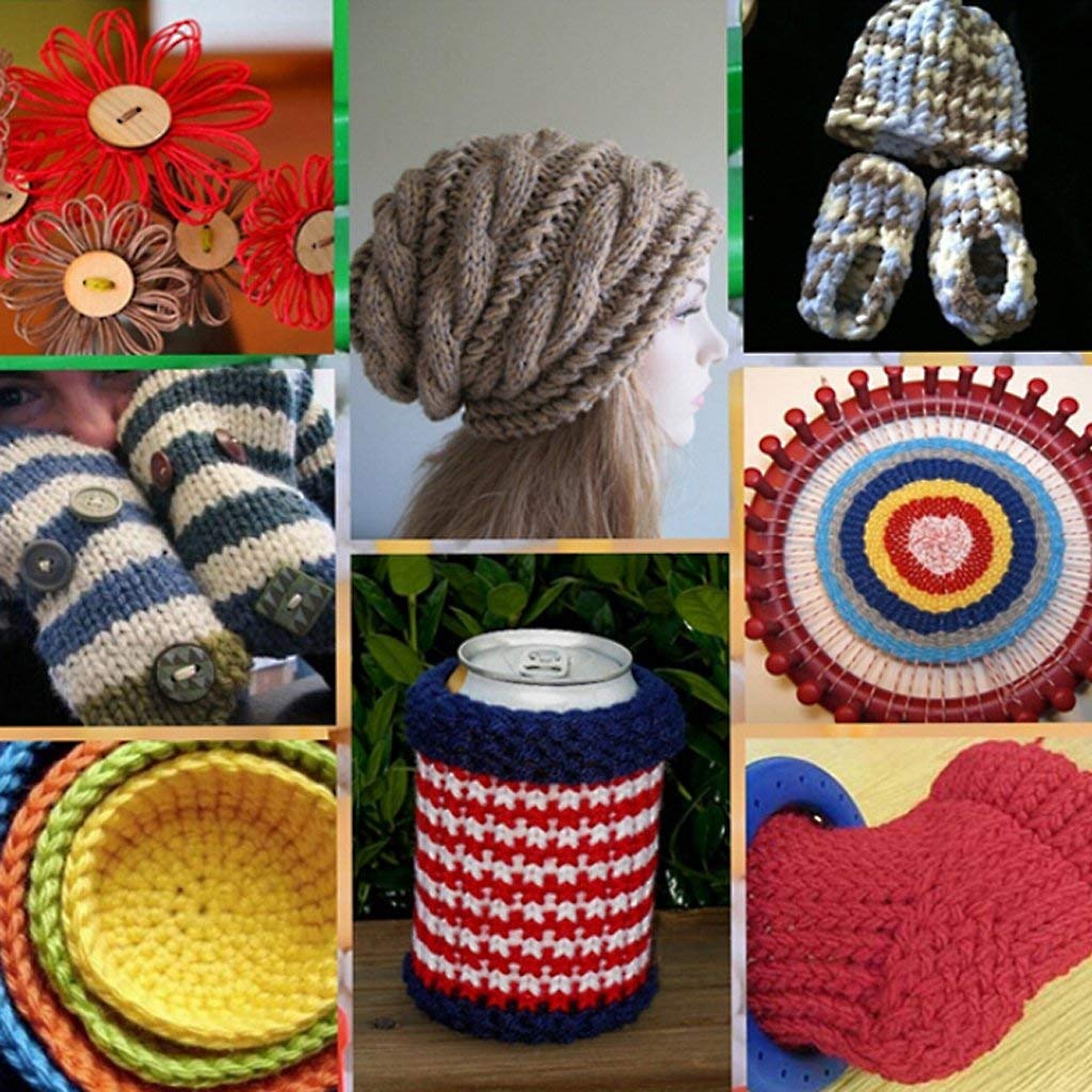 Maxxlite Knitting Knitter Looms Ring Board Set Craft Kit Sock Scarf Hat Hook Maker Tool