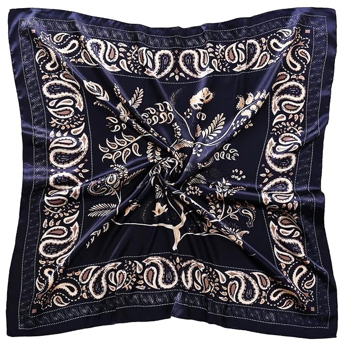 Maxxlite Scarf for Women Square Scarfs Satin Silk-Like Hair Scarves Wraps Headscarf