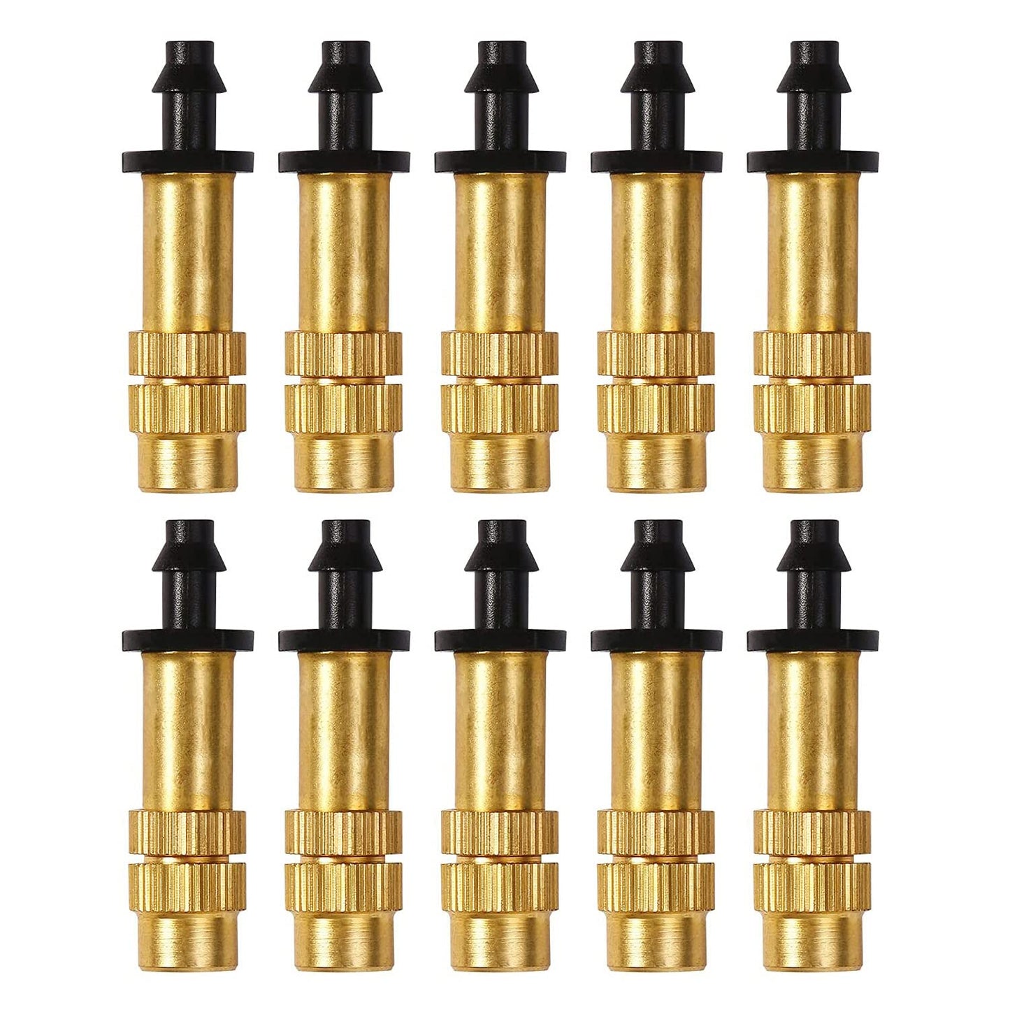 Maxxlite Adjustable Water Spray Nozzle Copper 4/7mm Nozzle Water Spray Drip Irrigation Nozzle Mist Sprayer Micro Sprinkler for Garden Cooling Irrigation Lawn Vegetables Greenhouse - 10 Pcs