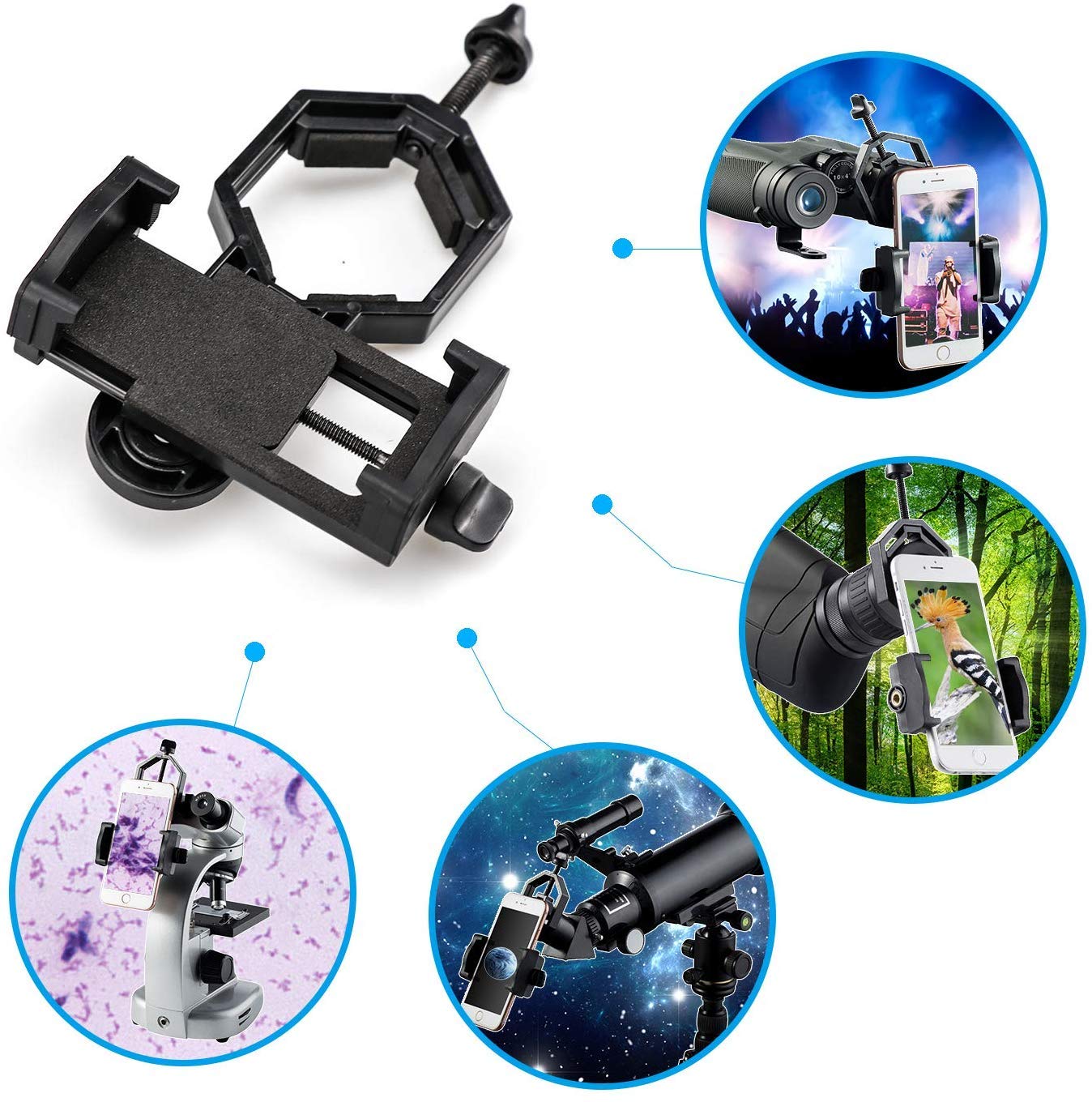 Maxxlite Metal Telescope Spotting Scope Camera Mobile Phone Mount Holder Bracket Clip