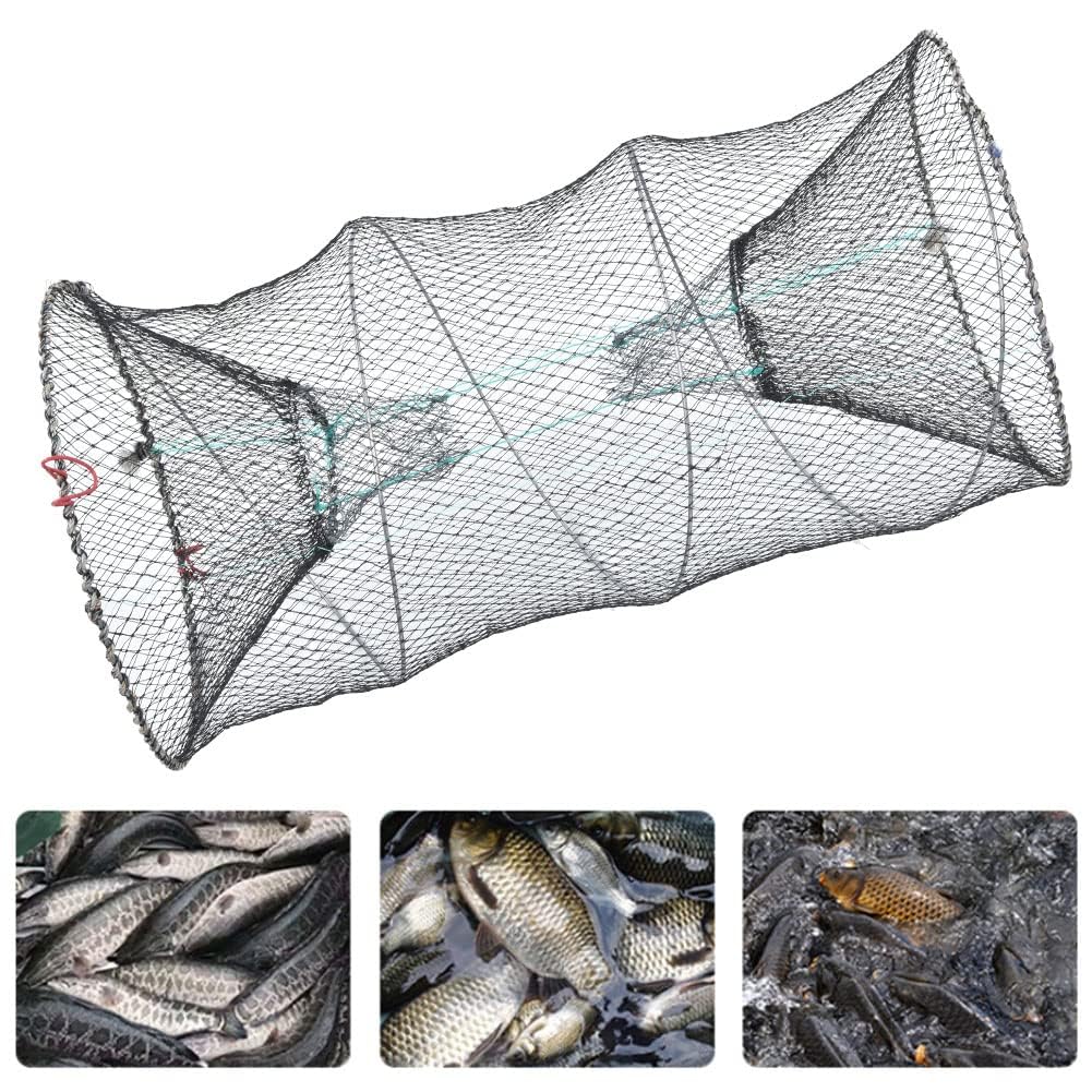 Maxxlite Bait Trap Net, Fishing Bait Trap Portable Fishing Landing Net Fishing Bait Net Folded Net Fishing Accessories for Crab Fish Lobster Prawn Crayfish