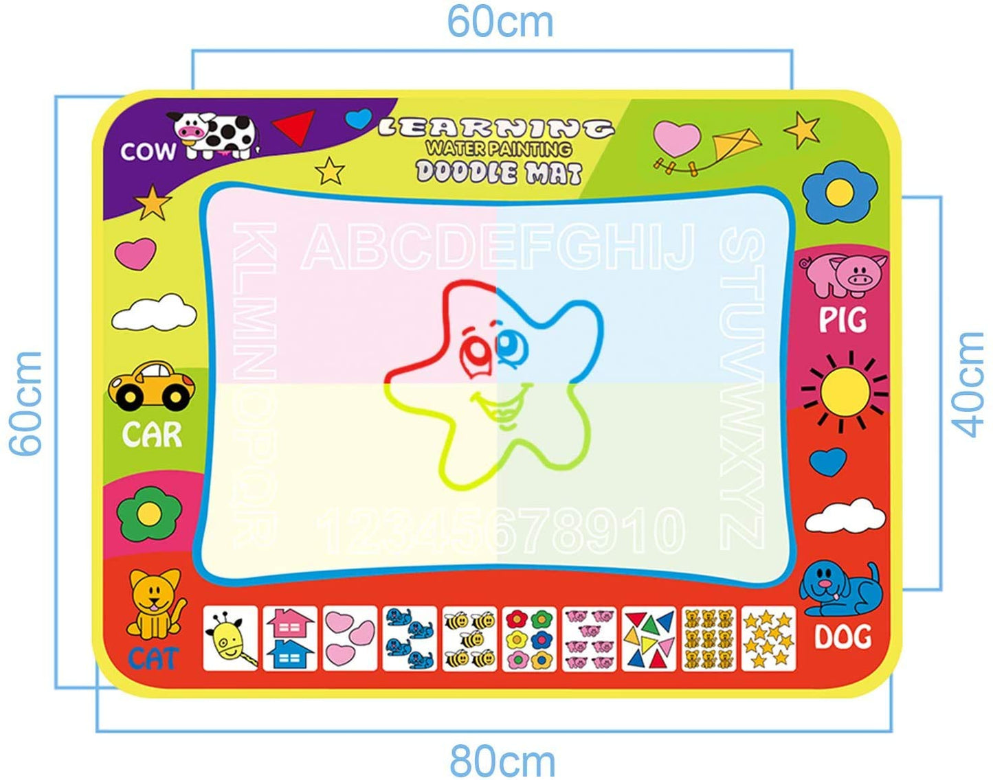 Maxxlite Magic Water Drawing Mat with Rainbow Color Swatches,Children Magic Water Drawing Mat Board,Educational Toy Gift for Kids