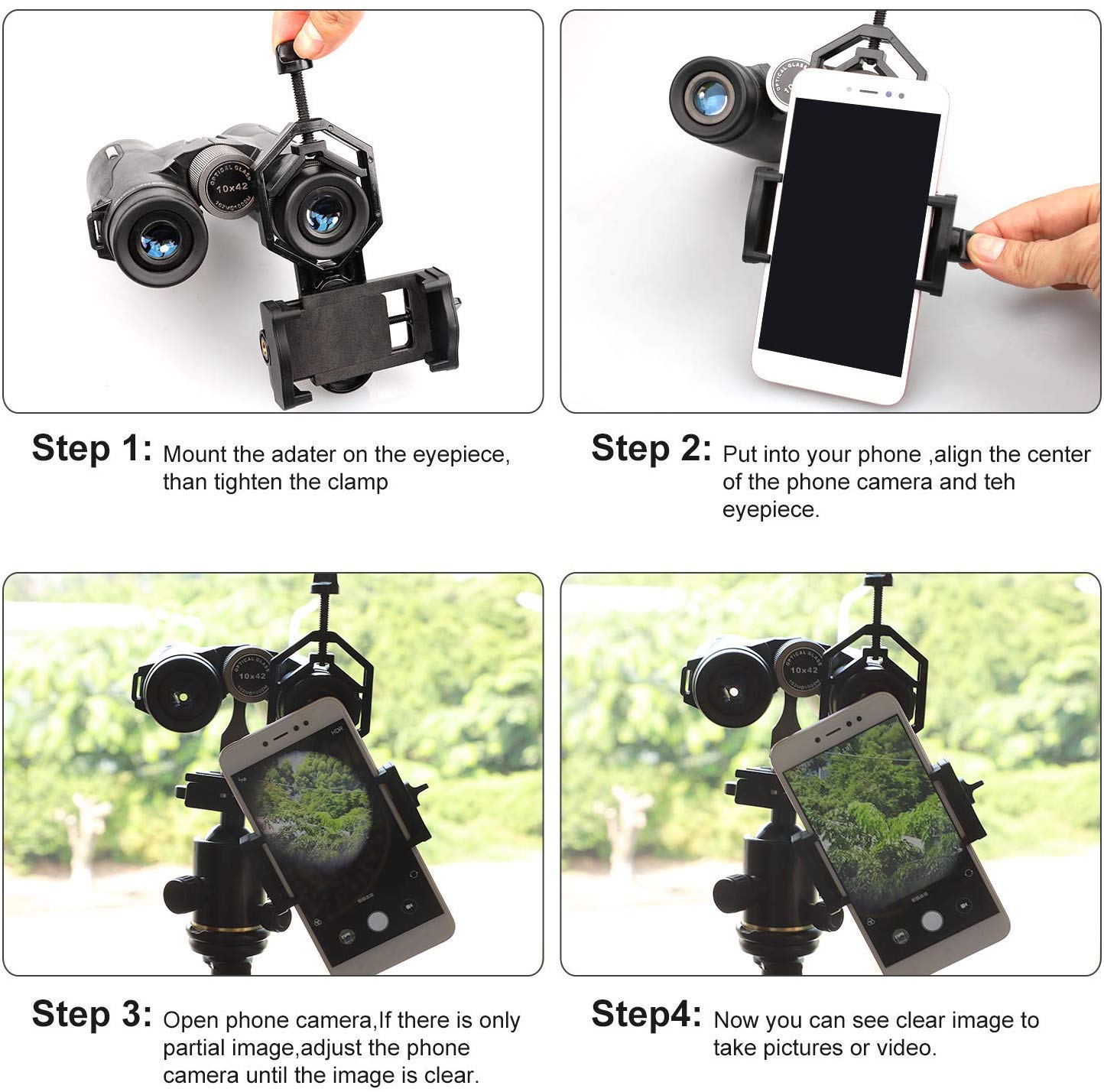 Maxxlite Metal Telescope Spotting Scope Camera Mobile Phone Mount Holder Bracket Clip