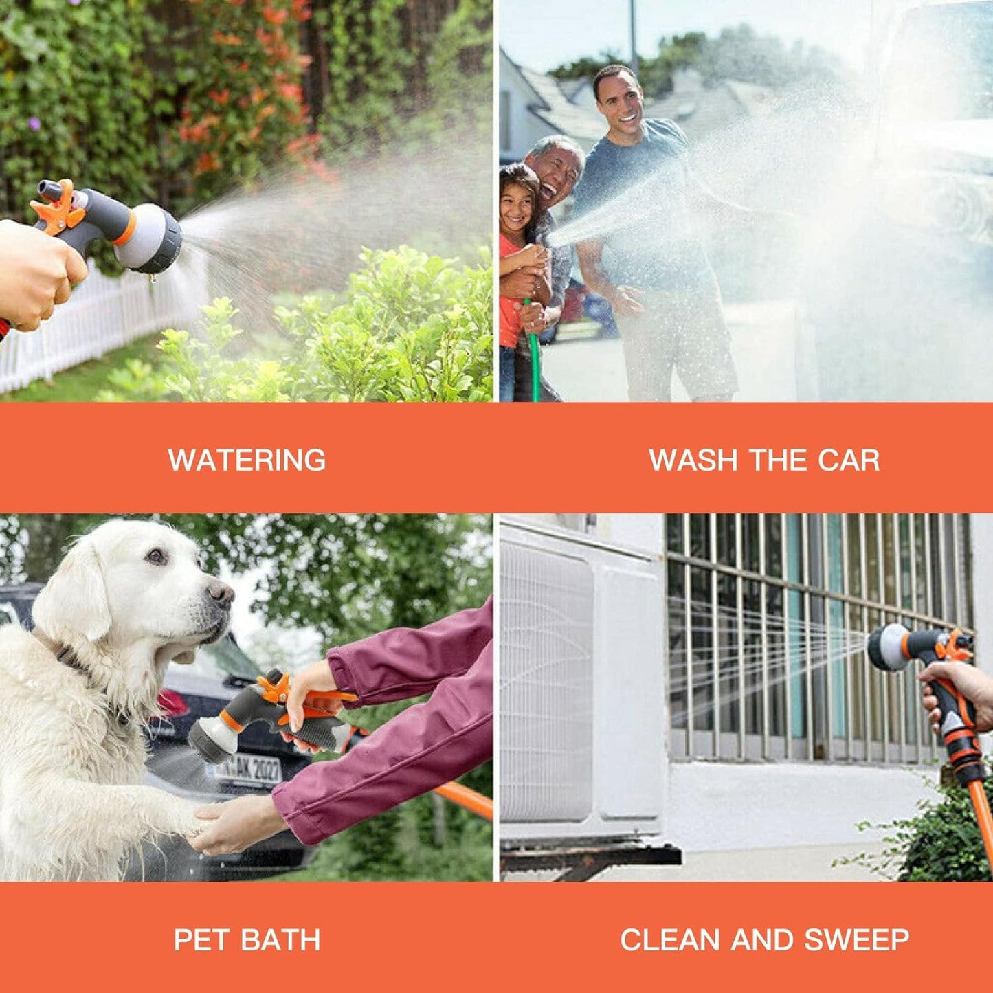 Maxxlite 8-Modes Water Spray Gun Garden Hose Nozzle Water Hose Heavy Duty Water Spray Gun High Pressure Washer Sprayer Nozzle Spray Suitable for Gardening Washing Cars Showering Pet Cleaning