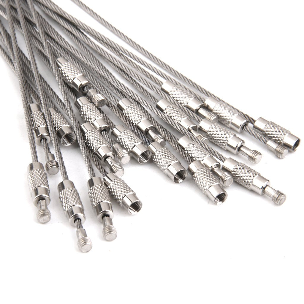 Maxxlite 20pcs Wire Rope Key Ring Stainless Steel Pendant Circle EDC Tool 2mm
