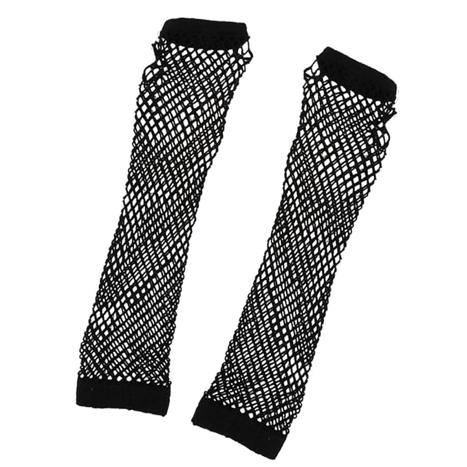 Maxxlite Imported 1Pair Hens Night Party Bride To Be Black Ladies Fingerless Fishnet Gloves