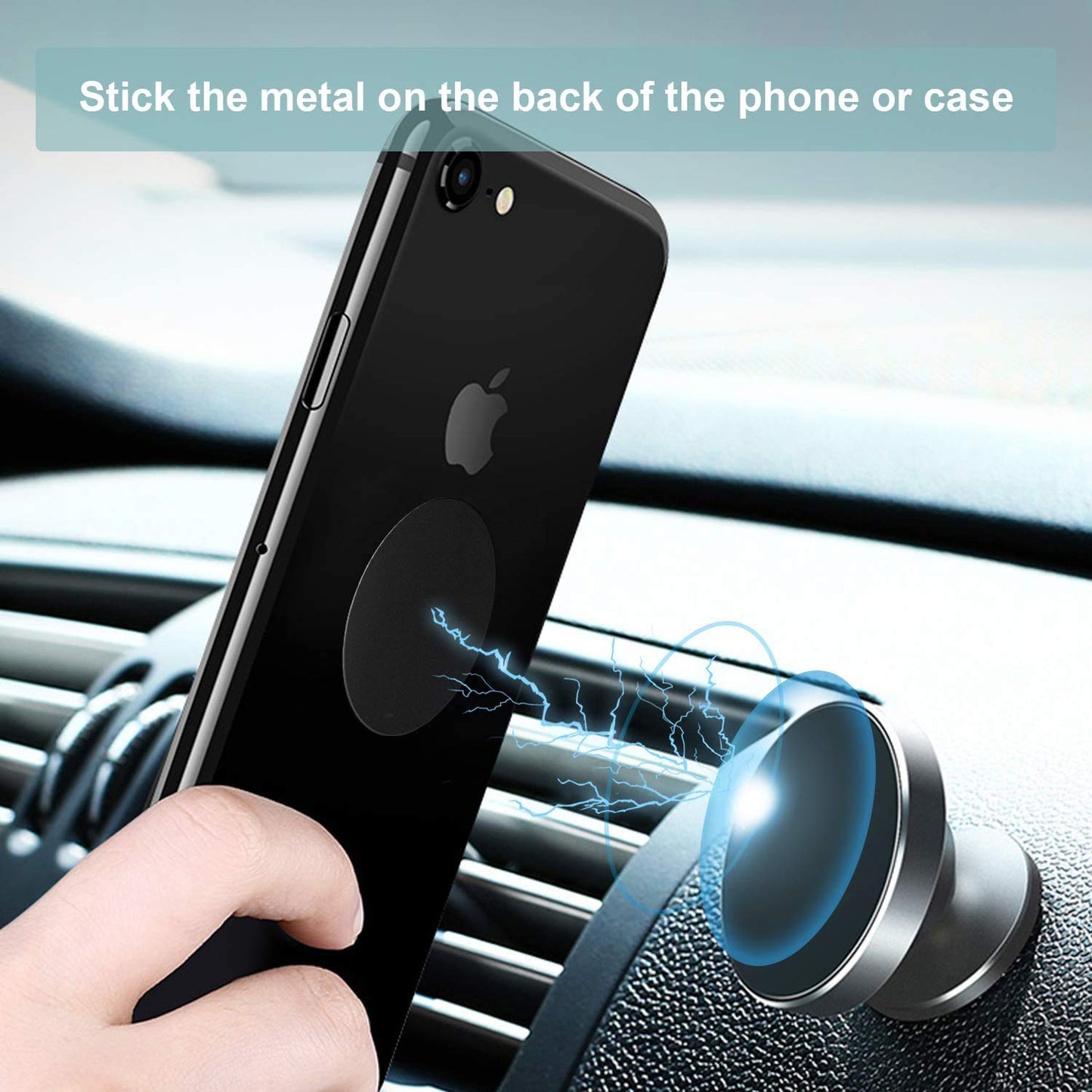 Maxxlite 8 Pcs Universal Metal Plate with Adhesive for Magnetic Car Mount Cell Phone Holder (4 Round and 4 Rectangle)