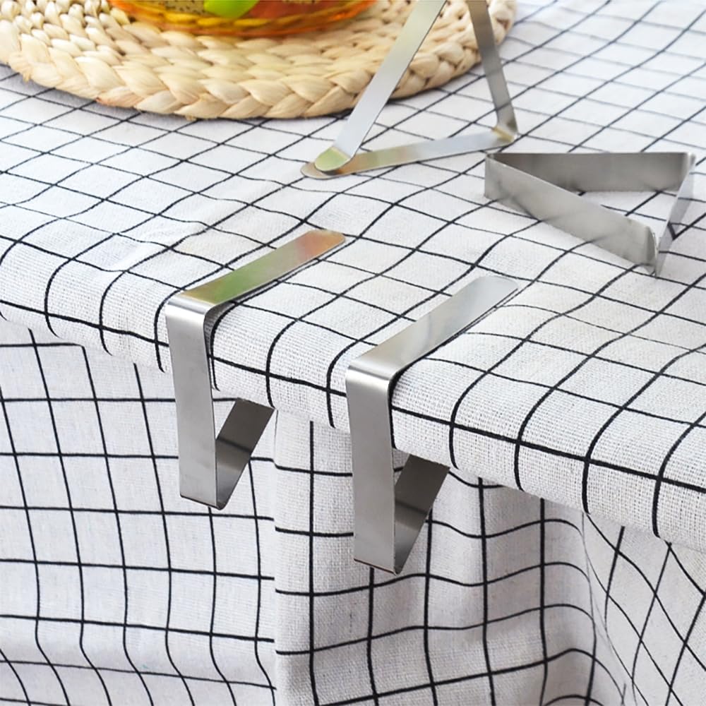 Maxxlite 8pcs Table Clips for Table Cloth, Stainless Steel Table Cloth Clip, Windproof Table Cloth Clips for Dining Table, Table Cover Clamps Table Cloth Holders Ideal for Home Picnic Party Restaurant