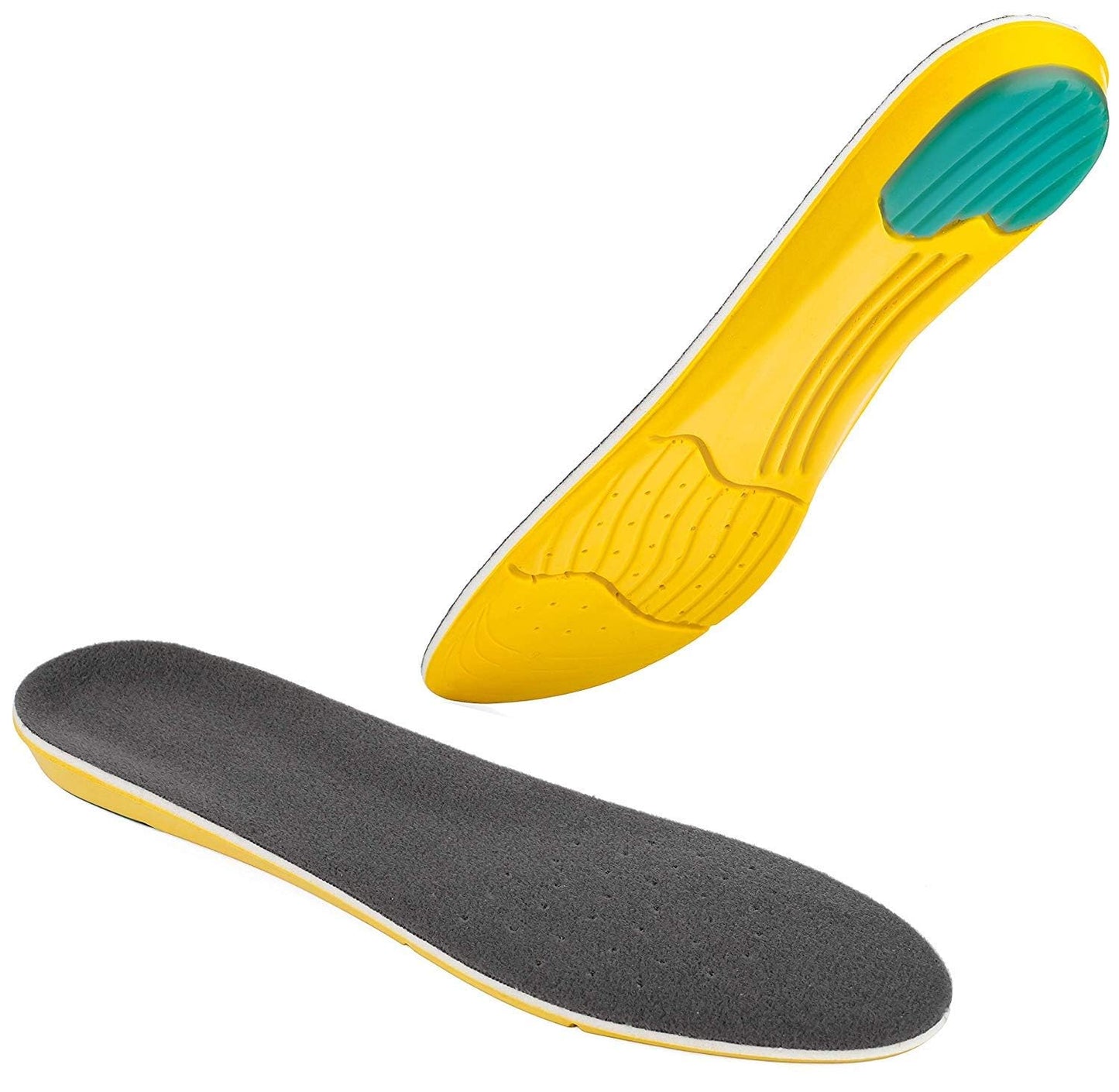 Maxxlite Memory Foam Comfort Elevator Shoe Insole 1/2 Inches Height Increase Shock Absorption and Cushioning Insoles for Men and Women - Yellow - L