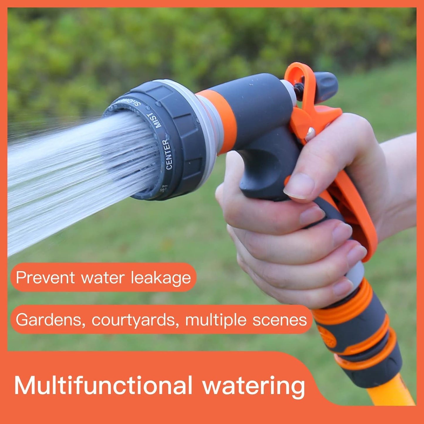 Maxxlite 8-Modes Water Spray Gun Garden Hose Nozzle Water Hose Heavy Duty Water Spray Gun High Pressure Washer Sprayer Nozzle Spray Suitable for Gardening Washing Cars Showering Pet Cleaning
