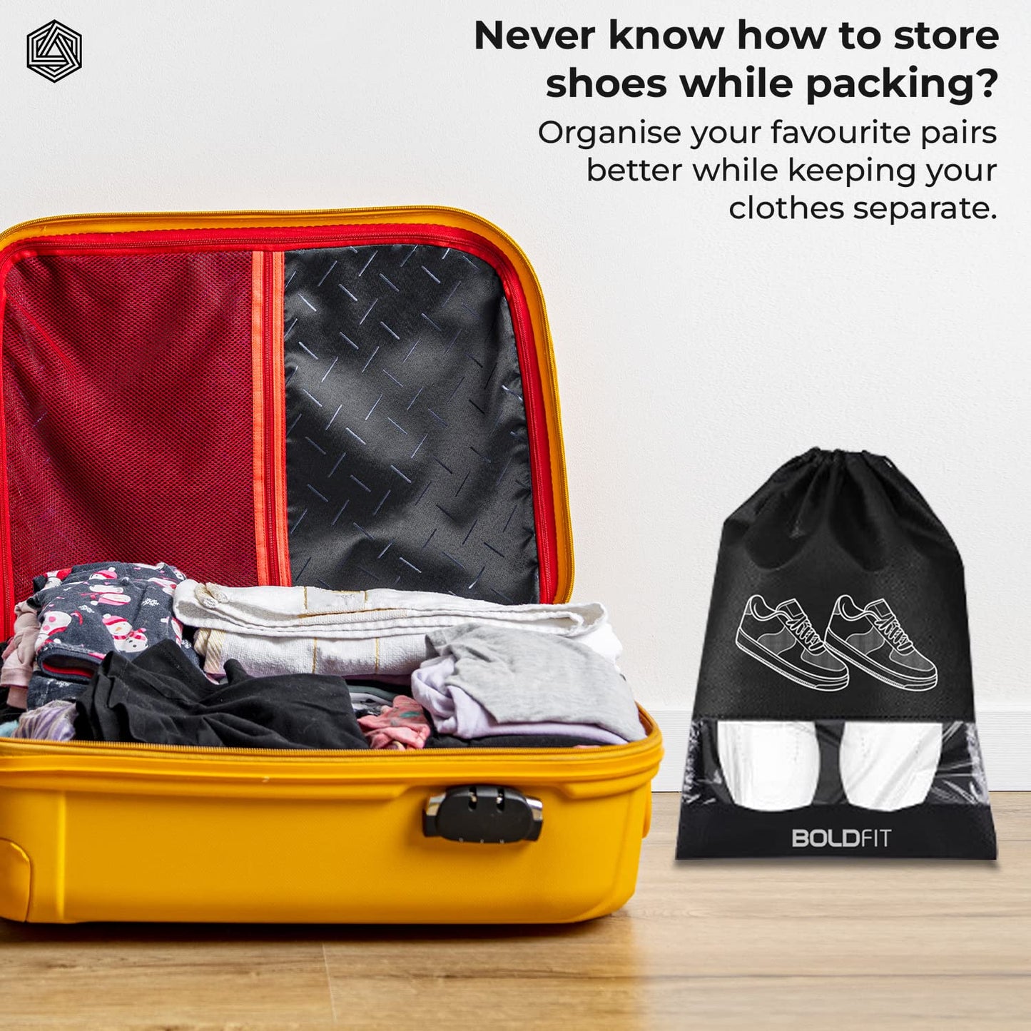 Maxxlite Shoe Bag for Travel & Storage Travel Organizer for Women & Men Travel Accessories Shoe Organizer Shoe Bags Pouches Travel Shoe Cover for Travelling Travel Essentials