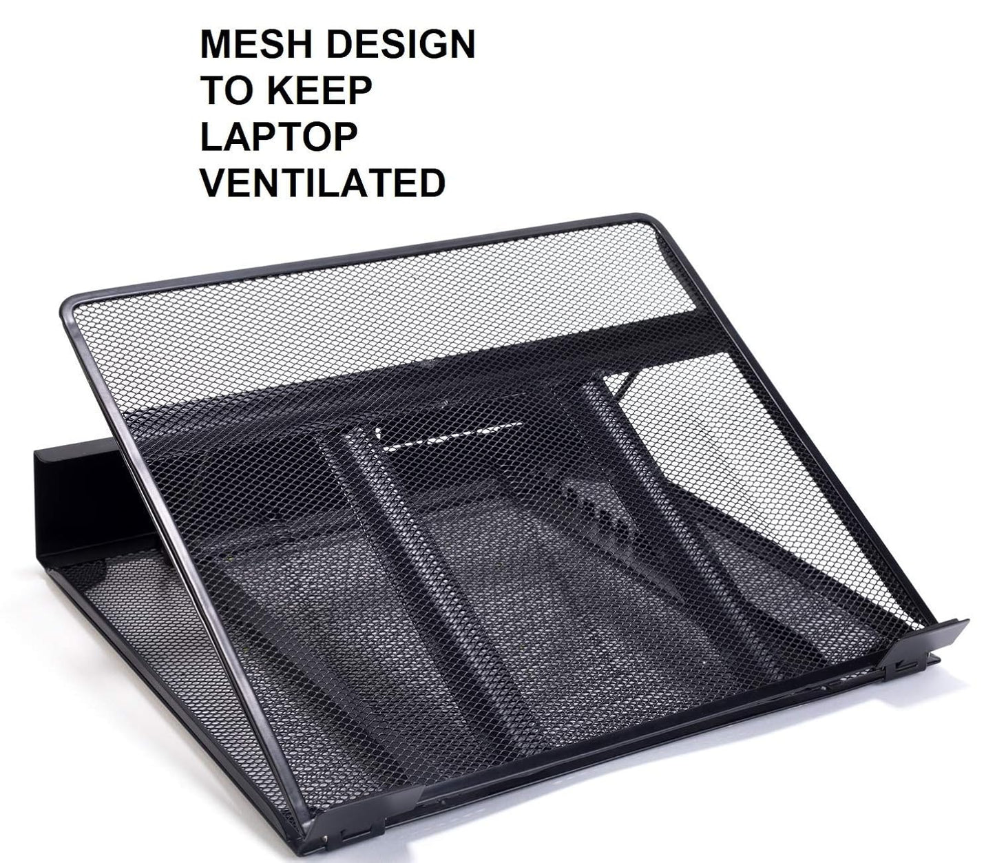 Maxxlite Adjustable Laptop Cooling Pad Laptop Stand  Compatible 11 to 17 Inches Laptops Metal Mesh Strong Material Stand (Black)