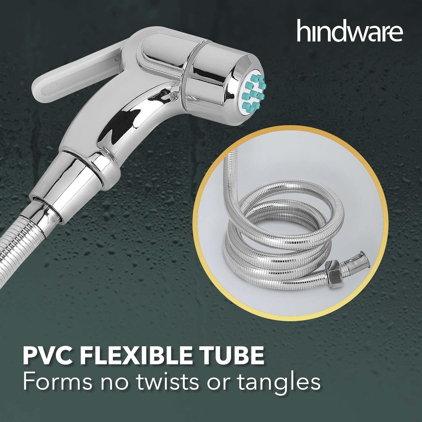 Maxxlite Plastic Health Faucet with PVC Flexible Tube and Wall Hook, Jet Spray for Toilet