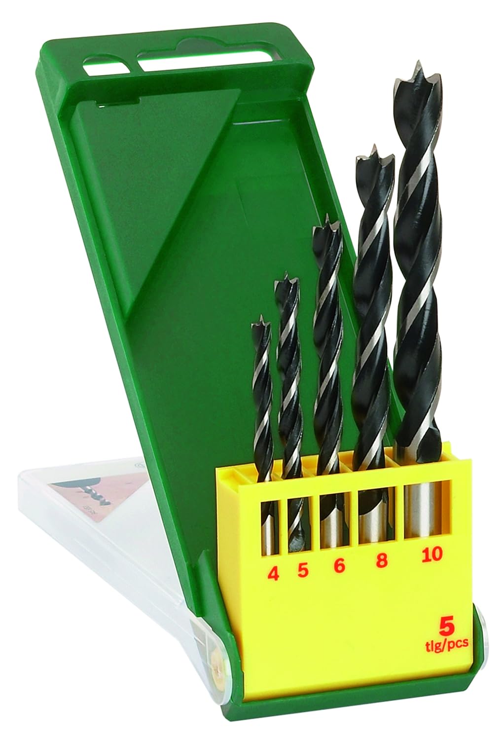 Maxxlite Professional Wood Drill Bit Set (5 pcs) (Diameter: 4/5/6/8/10 mm)