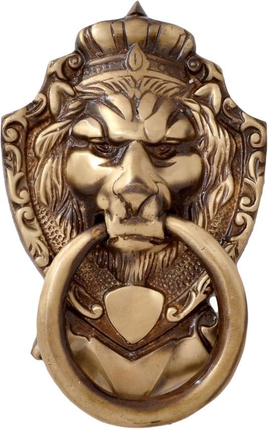 Maxxlite Victorian Brass Door Knocker, Lion Door Knocker, Door Knockers for Main Door, Antique Brown