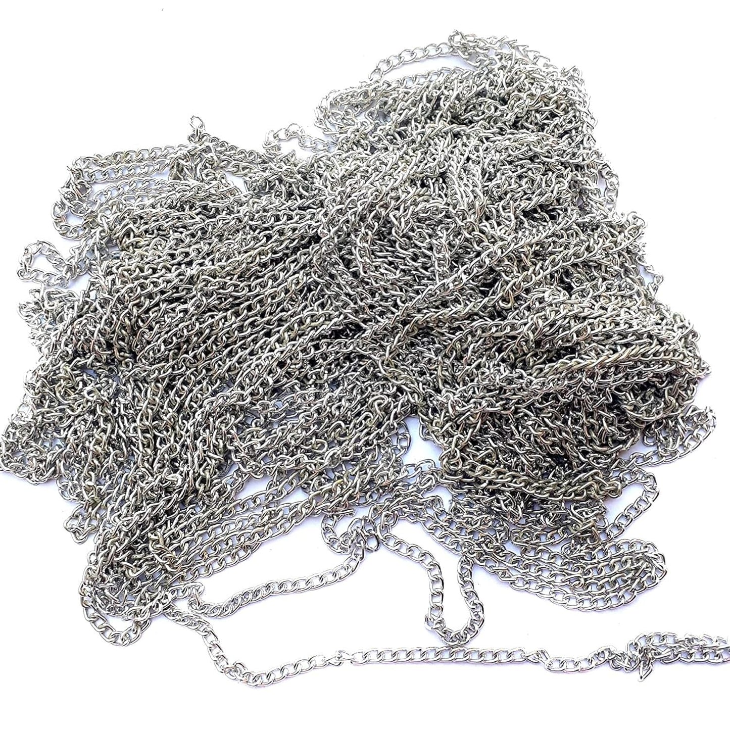 Maxxlite Silk Threads Jewellery Making Chain, 5 Meter (Silver, BNC-Chain-02)