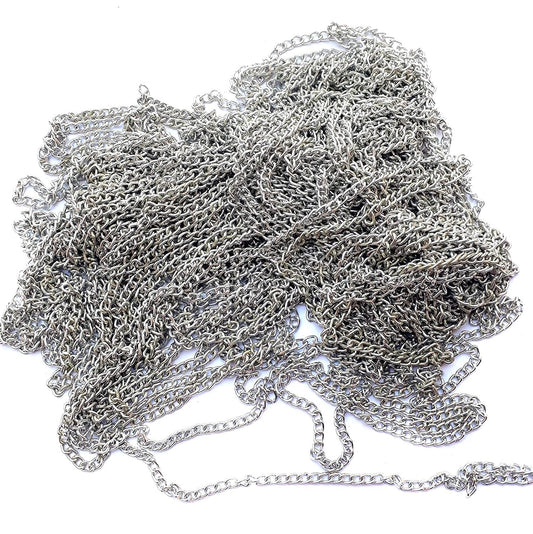 Maxxlite Silk Threads Jewellery Making Chain, 5 Meter (Silver, BNC-Chain-02)